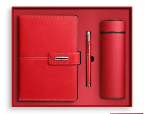 Set hadiah kustom Notebook kulit 3 dalam 1 kustomisasi Natal Premium 2024