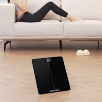 CHANGXIE Balance de graisse corporelle intelligente en verre à quatre points de 180kg avec corps noir et pesage électronique