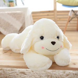 Chiot blanc doux Animal en peluche Adorable chien couché en peluche avec des joues roses parfait pour les câlins des enfants - Product Image 2
