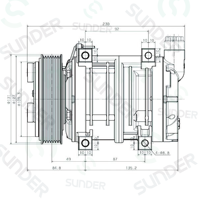 Compresseur de climatisation Valeo TM21 d'origine, neuf, référence 559727, référence OE T67018A, unité principale 12V 7PK 127mm, montage direct, pompe 3EYES pour machines