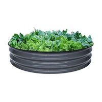 Jardinage en gros 8 "de haut 42" de diamètre rond modulaire en métal ondulé Kit de lit de jardin surélevé aluzink boîte de jardinière galvanisée grise