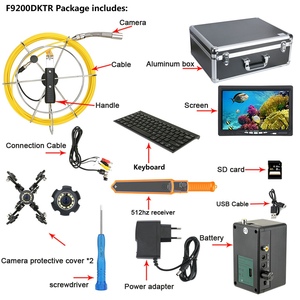 <span class=keywords><strong>Monitor</strong></span> de 7 ", 512HZ, endoscopio Industrial, Cable de 40M, 22mm, cámara de inspección de tuberías de alcantarillado, visión nocturna, IP68, DVR, localizador de tuberías y teclado - Product Image 6