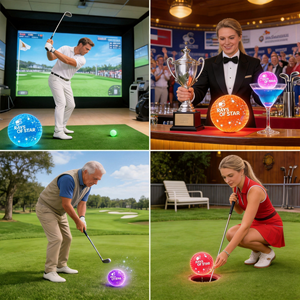 <b>LED</b> <b>Light</b> up Golf Ball with <b>Star</b> Alignment Aid Customizable Colors for Enhanced Accuracy and Visibility on Night - Product Image 4