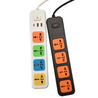 Multiprise de voyage universelle DENIXI en ABS ignifuge avec interrupteur et ports USB