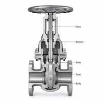 Vanne à opercule à joint métallique en acier inoxydable LUOKEFM Z41W CF3M PN40 à tige montante, à bride, manuelle, pour usage industriel, 2-16 pouces