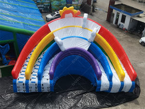 Parque de atracciones al aire libre, marco de Metal duradero móvil, piscina de Pvc para juguetes de agua, tobogán de agua, Parque Acuático terrestre inflable - Product Image 2