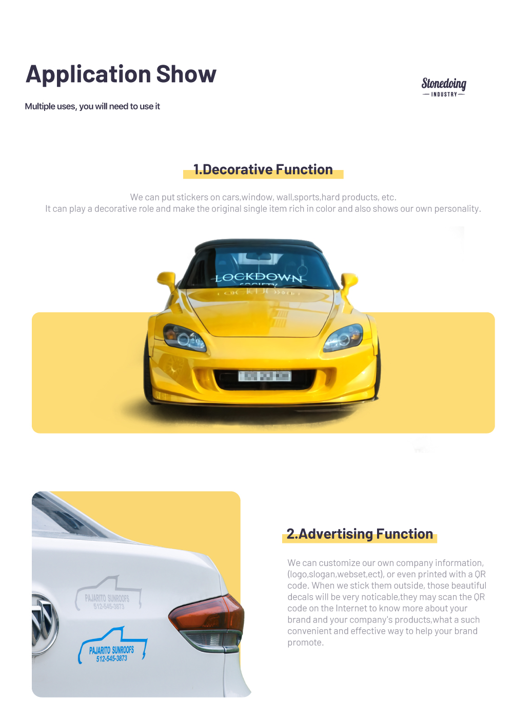 Waterproof UV Resistant Vehicle Transfer Amine Decals Custom Vehicles