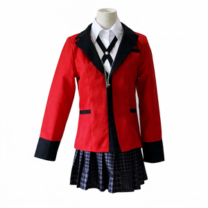 Costume de cosplay Yumeko Jabami, uniforme scolaire rouge, ensemble veste et jupe, tenue de jeu de rôle pour femmes, Anime Kakegurui, polyester, été 2022 - Product Image 1