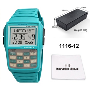 Montre numérique électronique rétro multifonctionnelle à forme irrégulière avec calculatrice, veilleuse LED, alarme sportive unisexe et affichage lumineux - Product Image 6