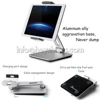 Support de bureau pliable et flexible en alliage d'aluminium HeyShow pour smartphone et tablette, anti-corrosion, universel, 3,5-13 pouces