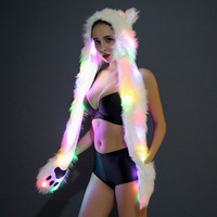 Sciarpe con Cappuccio Luminose Tascabili, Set Sciarpa e Cappello LED Lampeggiante Caldo e Luminoso per Costume di Halloween e Feste di Natale