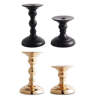 Support de bougies coniques, décoration de mariage, en métal noir or, bougeoirs coniques, vente en gros