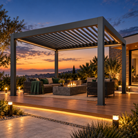 Pergola bioclimatique motorisée en aluminium avec toit à lames orientables, certifiée CE TUV NG-MP2026