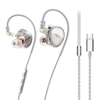 Écouteurs hybrides filaires avec 1DD 1BA Drivers pour une écoute musicale HiFi, le gaming et le monitoring de scène