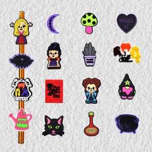 Mescolare all'ingrosso cannuccia Charm Toppers <span class=keywords><strong>Hocus</strong></span> <span class=keywords><strong>Pocus</strong></span> Witch Straw Cover Charms Toppers - Product Image 4