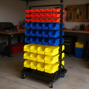 Estantería con Ruedas Bloqueables, Organizador de Almacenamiento de 100x70cm, Cinco Niveles, Material Plástico PP, para Uso Industrial, Garaje, Tienda, Hogar - Product Image 2