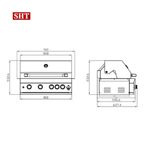 स्टेनलेस स्टील 5 7 बर्नर बिल्ट-इन प्रोपेन गैस बीबीसी ग्रिल - Product Image 4