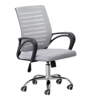 Chaise de bureau exécutive moderne pivotante ergonomique à dossier mi-haut réglable en tissu maillé pour chambre et salle à manger, base en acier, hauteur réglable