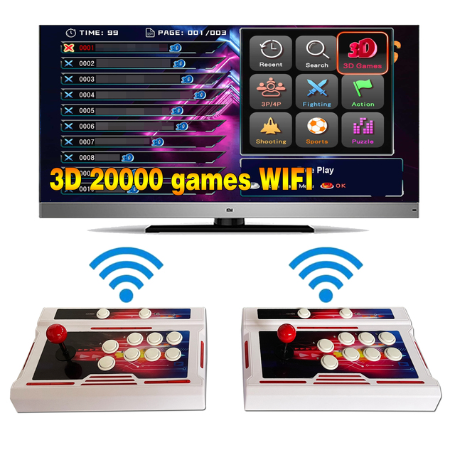 36800 in 1 WiFi 64GB Retro Classic Arcade Game Box with Joystick 4K Metal & ABS Customized Color Multi-Language Bartop Use