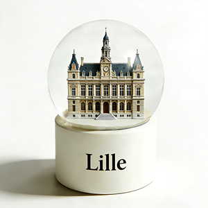 Globe à neige personnalisé en résine avec paysage de la Cathédrale de <span class=keywords><strong>Strasbourg</strong></span>, globe à <span class=keywords><strong>eau</strong></span> avec musique pour souvenirs de France, cadeaux de vacances, décoration de la maison - Product Image 2