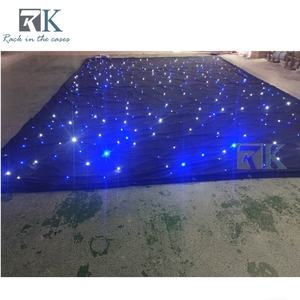 Rideau LED étoilé bleu et blanc avec perles, toile de fond pour événements avec supports en tuyaux - Product Image 4