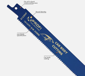 Cuchillas de sierra recíproca bimetálicas PROFI de 12 pulgadas 10-14T para demolición y corte de metal en carrocerías de automóviles - Product Image 5