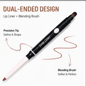 Matte Long Lasting Double Ended Mineral Lip Liner Gloss with Lip Brush for Party Makeup <b>Custom</b> Logo Pigmented - Product Image 2