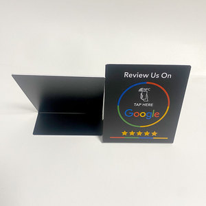 13.56mhz <strong>Custom</strong> Nfc Google Review Stand Qr Code <strong>Scanning</strong> Pvc Tabletop Menu Display Stand - Product Image 6