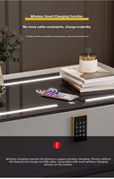 Table de chevet multifonctionnelle de luxe en bois massif, 2 tiroirs, design moderne, intelligente, sans installation requise, meubles de chambre à coucher