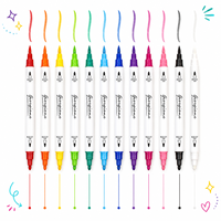 Ensemble de marqueurs à double pointe Giorgione 12 couleurs, fournitures artistiques professionnelles, pointes pinceau et pointes bille pour peinture artistique DIY