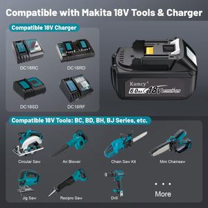 Kamcy 업그레이드 된 리튬 이온 배터리 팩 6Ah Makit_a _ 호환 배터리 과충전 보호 및 확장 런타임 - Product Image 6