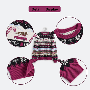 <b>Men</b> Ugly <b>Christmas</b> Sweater 100% Cotton Jacquard Pullover Crew Neck Xmas <b>Jumper</b> Snowflake Reindeer Holiday Knit Sweater - Product Image 5