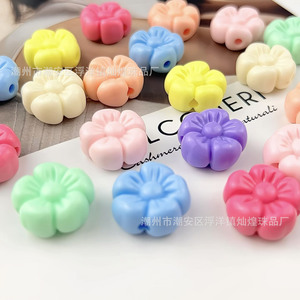 Cuentas de flores acrílicas de color sólido para hacer pulseras, mezcla aleatoria, verano 2025, origen Chaozhou, moldeado por inyección - Product Image 4