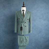 Costume Homme Haut de Gamme Croisé 2 Pièces en Laine Respirante pour Mariage, Cérémonie, Bal de Promo, Affaires – Veste et Pantalon