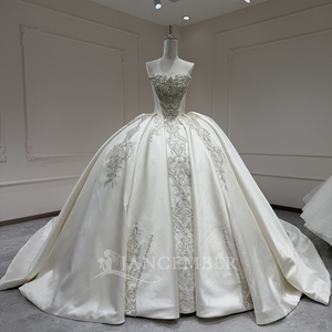 Robe de mariée de luxe Xx77 en satin scintillant avec broderie de paillettes Jancember - Product Image 4