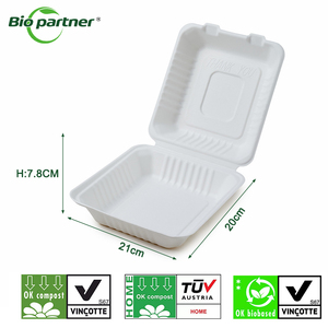Bio partner Mikrowellen geeigneter biologisch abbaubarer Einweg-Zuckerrohr-Bagasse-Lebensmittel behälter zum Mitnehmen für Sushi - Product Image 3