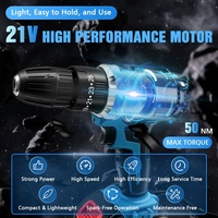 Perceuse électrique portable de qualité industrielle à double vitesse réglable 18-21V avec mandrin autobloquant réversible, en promotion, au lithium