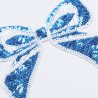 Lot de 5 écussons à sequins Nœuds Jour de l'Indépendance, motifs patriotiques Rouge Blanc Bleu, personnalisables, thermocollants/à coudre pour vêtements DIY
