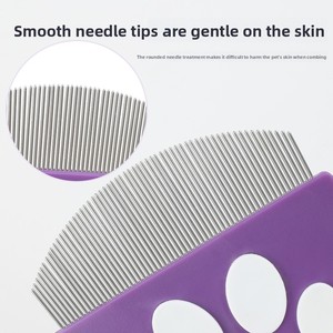หวีกำจัดเห็บหมัดสำหรับสัตว์เลี้ยง Sloppup แบบซี่ถี่ สำหรับสุนัขและแมว ช่วยแก้ปัญหาขนพันกันและกำจัดขนหลุดร่วง - Product Image 4