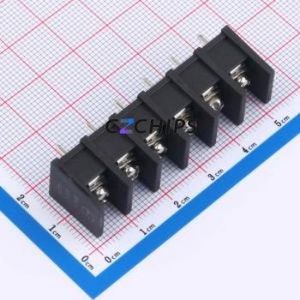 MX35S-8.25-06P-BK01-Cu-S-A Barrier Terminal Block Through hole,P=8.25mm Connector Two Sides 8.25mm 1x6P Straight Pin - Product Image 1