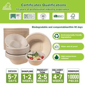 Bol Desechable a Prueba de Fugas de Material Compostable de Grado Alimenticio y Múltiples Tamaños para Sopa de Mariscos y Catering de Fiestas - Product Image 2