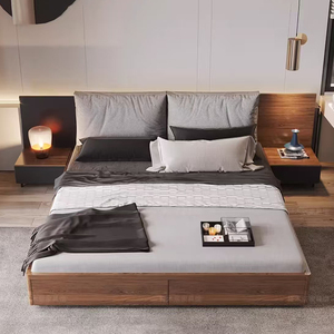 Luxury Japanese Tatami Bed Frame Storage Modern Bedroom Furniture Wood MDF Double Hotel Bed Base con cassetto - Product Image 2