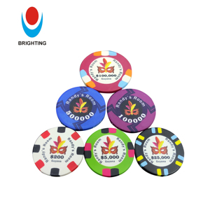 Jetons de poker en céramique ABS pour casino, personnalisables avec logo, ronds ou octogonaux, 39mm, 43mm, 50mm, 52mm, 10g, 14g, 500 pièces, pour étui de jeu - Product Image 1