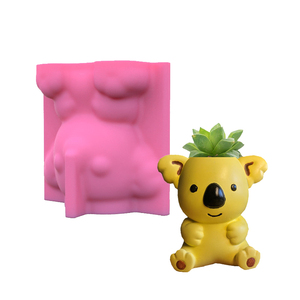 Simple 3D dibujos animados australiano <span class=keywords><strong>Koala</strong></span> forma silicona escritorio musgo lavabo suculento bonsái pluma regalo ornamento muñeca juguete molde - Product Image 1
