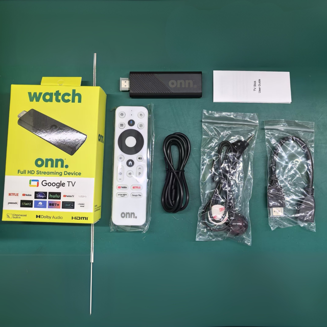 Onn Smart Android Quad Core TV Stick 4K Streaming Set-Top Box Dual-Band 2.4G/5GHz WIFI Voice Remote Android 14 OS