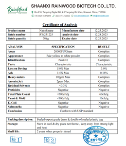 Extrait de <span class=keywords><strong>Natto</strong></span> Rainwood, Extrait de Nattokinase 20 000 FU/g, Poudre de Nattokinase - Product Image 2