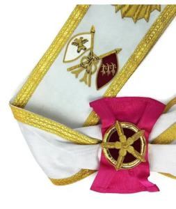Masonic Regalia-faja blanca de 3 ° grado, con respaldo rito escocés de seda roja, fajas masónicas - Product Image 3