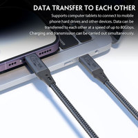 Cable USB4 2.0 Tipo C de 16K 60Hz 240W PD3.1, 80Gbps, Carga Rápida, Transferencia de Video, E-Marker, Trenzado, OEM, para Laptop, Tablet, Monitor