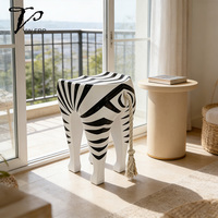 Tabouret de bar sans accoudoirs en fibre de verre, design créatif zèbre moderne, couleur personnalisable, écologique, pour salle à manger, chambre, cuisine, salon
