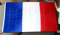 Vente en gros polyester drapeau national français 3x5 pieds drapeau tout pays 3x5FT drapeau France